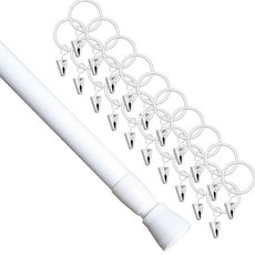 준앤컴퍼니 스프링 22mm 압축봉 8호 130~240cm + 집게링 20p, 화이트