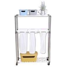 LIVING HAPPY 2層置物分類垃圾袋掛架 垃圾蓋 3入+清潔垃圾袋 100入, 混色, 1個