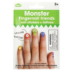 怪物圖案指甲貼紙, 10g, 1入