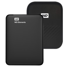 WD Elements Portable 휴대용 외장하드 + 파우치, 500GB, 블랙