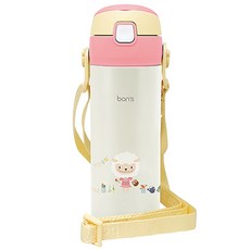 bans 유아용 목걸이 텀블러 BBB-350, 핑크, 350ml