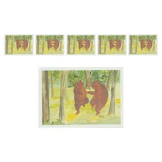 몰리요 일러스트 엽서 카드 6p + 봉투 6p, 춤추는 곰, 1세트