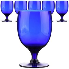 SAMHO GLASS 玻璃高腳酒杯 藍色, 6件, 400毫升
