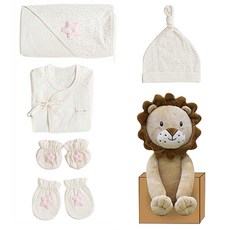 코니베이비 오가닉 베이비샤워 반짝핑크 5종 + 아기사자차차 애착인형 + 선물박스