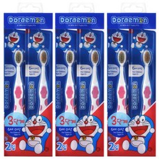 CLIO 哆啦A夢孩童牙刷 第3階段 2入, 粉色的, 3個