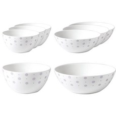 한국도자기 마카롱 공기대접 세트, 8개입, 1세트, 공기 4p + 대접 4p