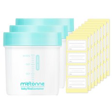 m'etonne 副食品保鮮罐3入組, 混色, 200ml, 3片
