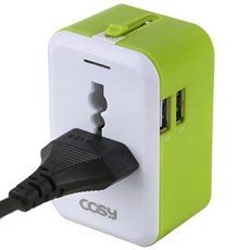 코시 팝블록 USB 2포트 여행용 아답터, 1개