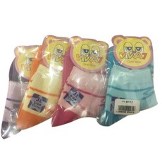 VIVA7 孩童芭蕾印花拼色襪 4件組