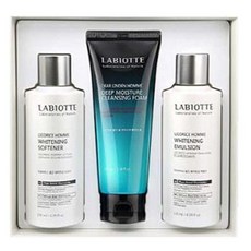 LABIOTTE 尿囊素亮白男士基本護理組 SB07001300, 柔順劑 130ml + 乳液 130ml + 潔面泡沫 100ml, 1套
