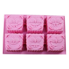 석고방향제 DIY 제작용 사각캐릭터 실리콘 6구몰드