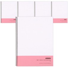 CNG 3mm 그리드 스프링 노트2 핑크, 190 x 256 mm, 5개입
