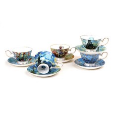So Dam Van Gogh 骨瓷咖啡杯 5p + 碟子 5p, 混色, 1組