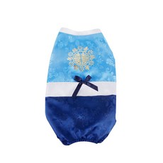 you're a peach 狗狗蝴蝶結韓服, 天藍色+深藍色