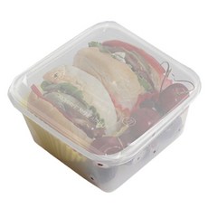 耐熱正方形一次性便當盒 650, 10個, 1套