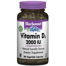 블루보넷 비타민 D3 2000IU 베지터블 캡슐 글루텐 프리, 1개, 180정