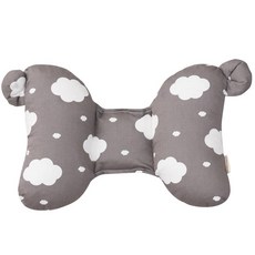 Happy Cotton 雙色頸枕, 灰色 白雲款