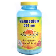 Nature's Life 鎂 500毫克 維生素B6 膠囊, 1個, 250錠