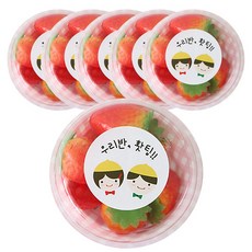 황씨네도시락 뉴미니원형 본체 6p + 뚜껑 6p + 노랑모자 스티커 6p, 1세트