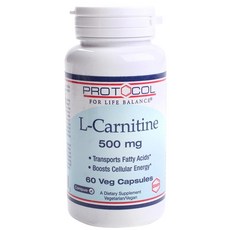 프로토콜포라이프밸런스 L-카르니틴 500mg 베지 캡슐 글루텐 프리, 60개입, 1개, 60정