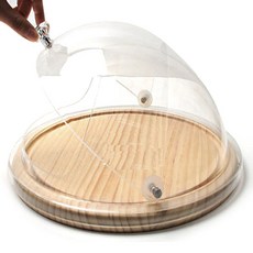 엠제이메이드 우드트레이 + 원형여닫이 커버 세트 31cm, 혼합 색상, 1세트