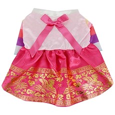 you're a peach 狗狗蝴蝶結韓服, 粉色+暖粉色