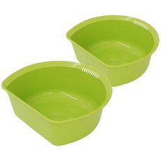수납이야기 창신리빙 원형 설거지통, 그린, 2개