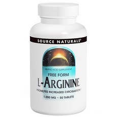 소스내츄럴스 L-아르기닌 1000mg 타블렛 무설탕 글루텐 프리, 50개입, 1개, 50정