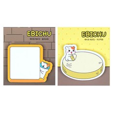 에비츄 메모잇 2종 세트 2, 혼합 색상, 1세트