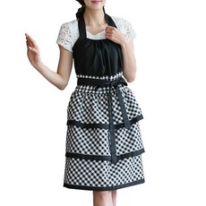 DAILYGOOD 艾瑪連身裙式圍裙, 黑色, 1個