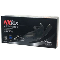 클로버하우스 니트렉스 니트릴 장갑 L, 100개입, 1개, 블랙