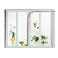 ALTTEURI 窗戶用防風塑膠膜 + 雙面膠帶, 粉紅色