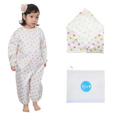 Plie 兒童印花畫圖連身衣組, 象牙白(彩色波點款)