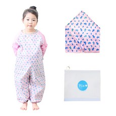 Plie 兒童印花畫圖連身衣組, 粉色小熊款