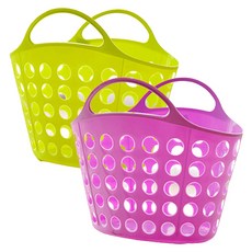 River Green彩色沐浴籃 綠色+粉紅色, 2件