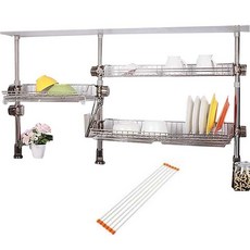 HAPPYHOME 立柱3層水槽瀝乾架+水槽卷架 6卷 橘色, 單色