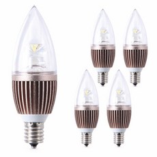씨티오 LED 촛대구 17베이스 4W, 전구색, 5개입