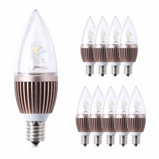 씨티오 LED 촛대구 17베이스 4W, 주광색, 10개
