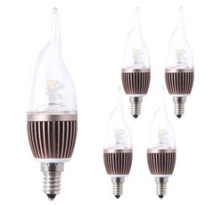 씨티오 LED 프레임 촛대구 14베이스 4W, 주광색, 5개입