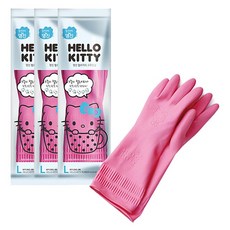 명진 헬로키티 고무장갑, 핑크, 대(L), 3개