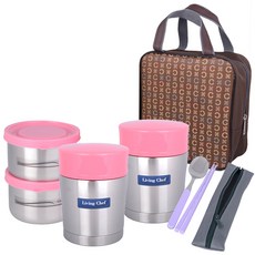 Living Chef 雙保溫飯盒套組 LSJ-3000, 混色, 1套