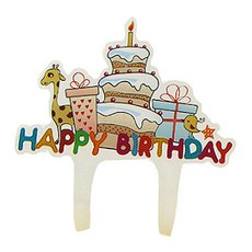 파티팝 케익데코픽 일러스트판지, 생일기린, 10개