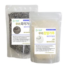 우리방앗간 중간크기입자 찹쌀가루 200g + 흑미가루 200g, 1세트