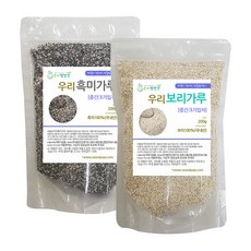 우리방앗간 중간크기 입자 보리가루 200g + 흑미가루 200g, 1세트