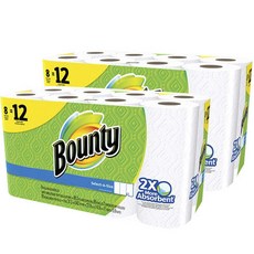 바운티 셀렉트어사이즈 GIANT ROLLS 키친타올 화이트 95매, 8롤, 2개