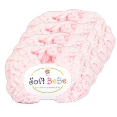 Soft BeBe Soft BeBe超細纖維編織毛線, 06號 淺粉色, 4捆