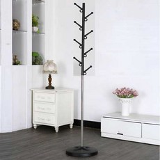 Eunsan 彩色高級款樹形立式衣帽架, 黑色