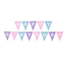 PartyPang 毛氈三角生日掛旗, 粉彩, 參考詳細說明