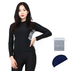 AQUATICA 女款防曬長袖泳衣 AQAWBE+泳帽+收納袋組