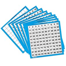 Learning Resources 1到100數字板 LER0375 10入組, 藍色